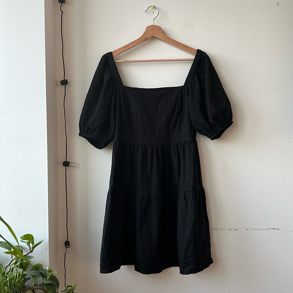 House of Harlow 1960 Black Puff Sleeve Dress